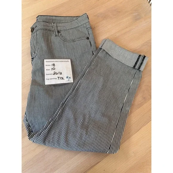 Kut‎ From the Kloth Catherine Boyfriend Striped Crop Pants Size 14 - Picture 9 of 9